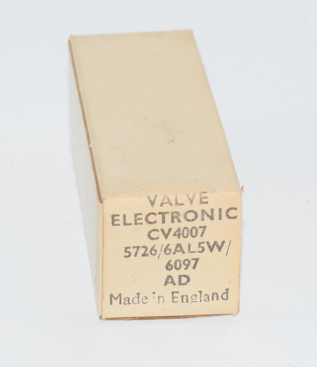CV4007 / 5726 / 6AL5W / 6097 NOS Mullard Valve / Tube