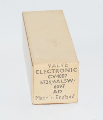 CV4007 / 5726 / 6AL5W / 6097 NOS Mullard Valve / Tube