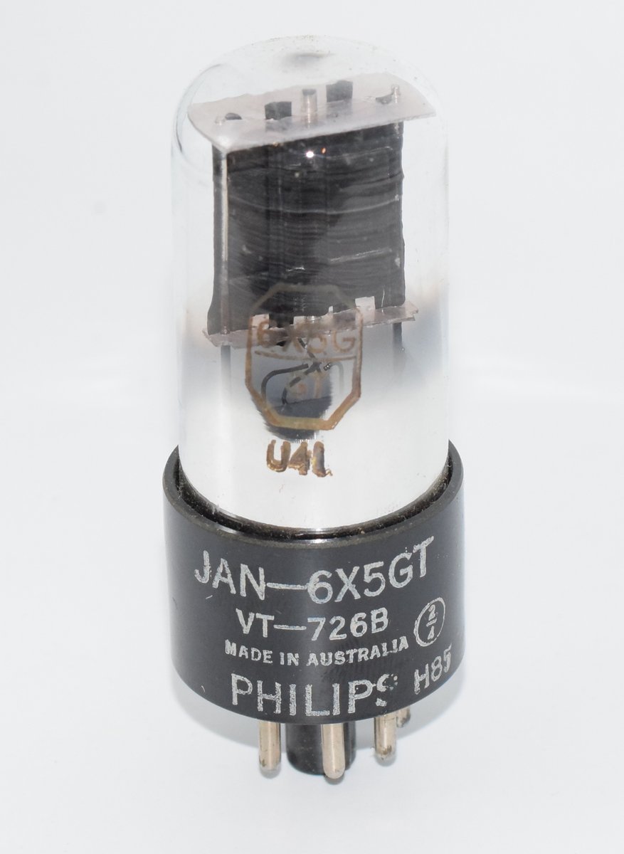 6X5G / 6X5GT / VT-726B JAN Philips Miniwatt Australia NOS