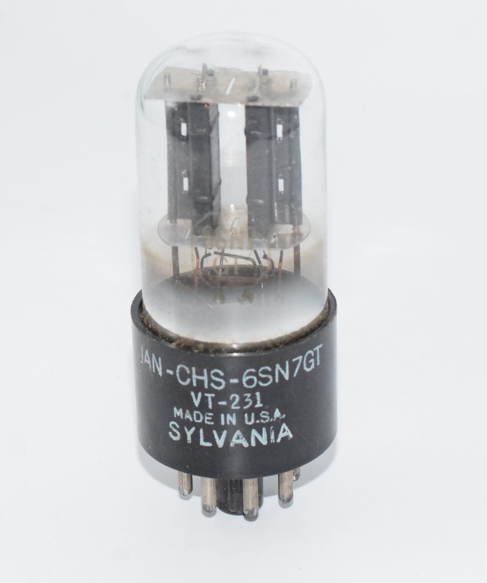 JAN-CHS-6SN7GT / VT-231 Sylvania 1940s Valve / Tube