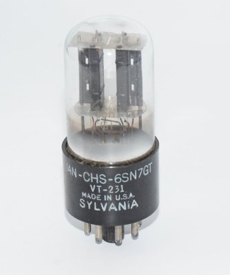 JAN-CHS-6SN7GT / VT-231 Sylvania 1940s Valve / Tube