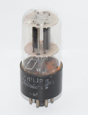 6SN7GT Philips Miniwatt / SRAWV Very RARE Smooth Black Plates AVO Tested