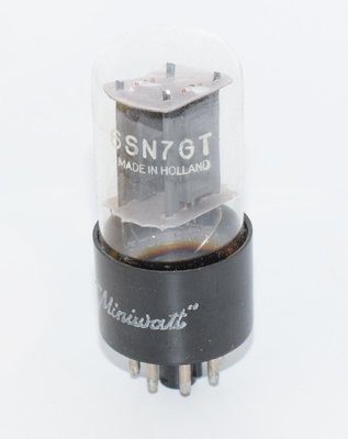 6SN7GT Philips Miniwatt Belgium 1959 Clear Glass NOS
