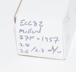 12AU7 / ECC82 Philips Miniwatt / Mullard Blackburn 1959 UK AVO tested 100%+ thumbnail 3