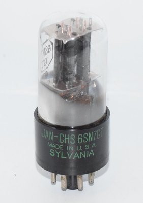 JAN-CHS-6SN7GT / VT-231 Sylvania Green Writing Valve / Tube