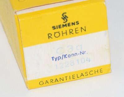 C3g Siemens Gold Pins Valve / Tube