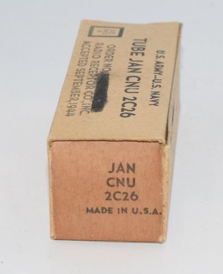 2C26 Radio Receptor Co 1944 NOS US ARMY Valve / Tube