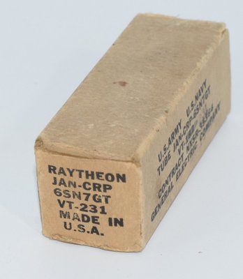 6SN7GT Raytheon USA 1944 JAN CRP VT 231 NOS