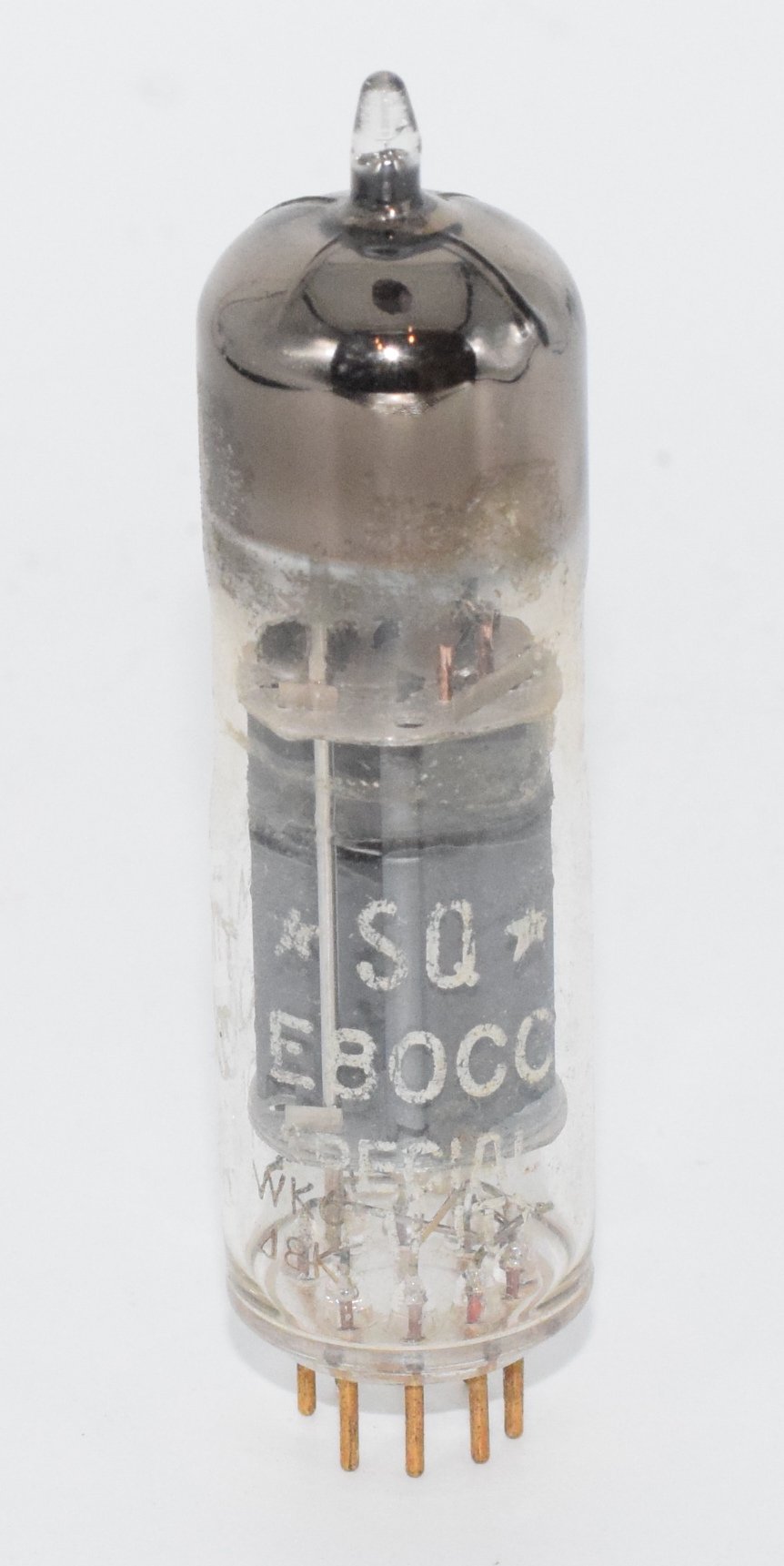 E80CC Philips Holland 1958 Pinched Waist SQ Gold Pins Valve / Tube