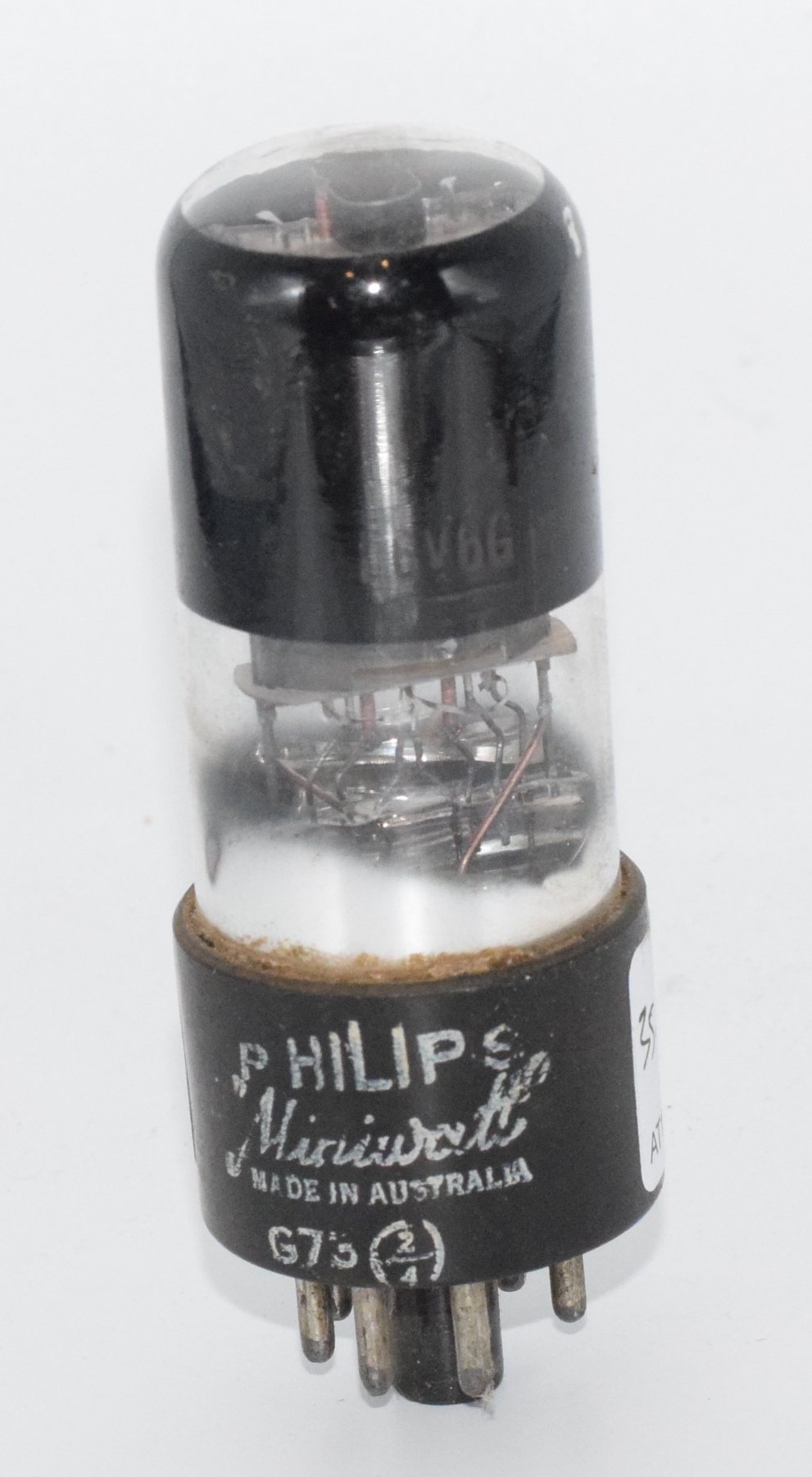 6V6GT Philips Miniwatt Australia Tall Bottle Valve / Tube