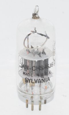 6J6 JAN CHS Sylvania USA NOS Clear Glass Valve / Tube