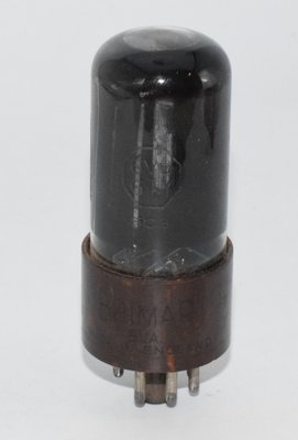 6V6GTY Brimar UK Brown Base Black Glass Valve / Tube