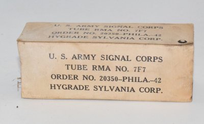 7F7 Sylvania USA NOS (6SL7GT equivalent) Valve / Tube