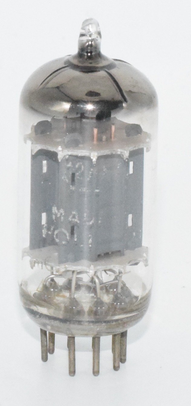 12AX7 Miniwatt Holland 1957 Long Plates D Getter Valve / Tube