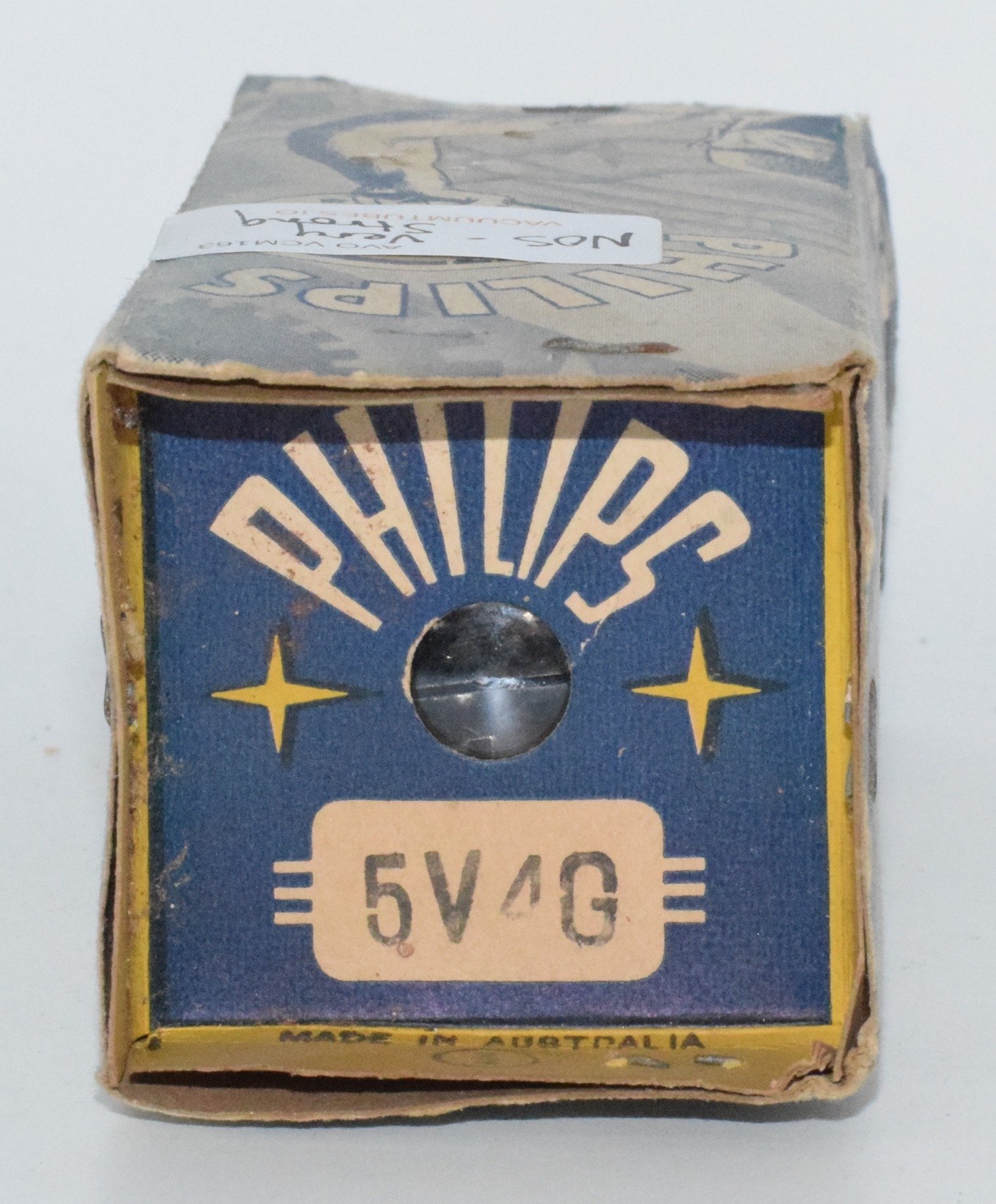 5V4G / GZ32 Philips Miniwatt Australia NOS *Original vintage box* Valve / Tube